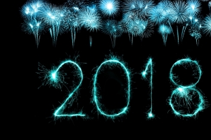 2018年新年烟花夜晚天空4k壁纸