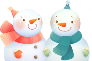 情侣雪娃娃圣诞节素材