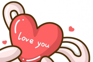 卡通兔子love图标
