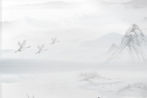 中国风江南水墨山水画