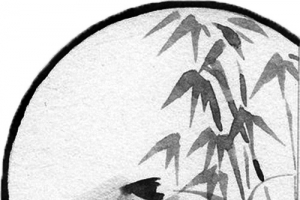 手绘古风竹子扇子