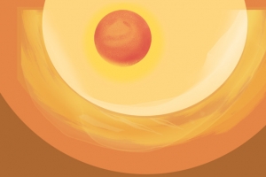 国潮风插画背景月亮太阳分层