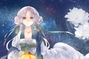 蓝色天空清新美女