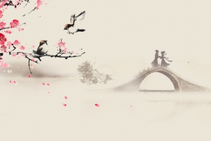 七夕情人节牛郎织女鹊桥相会3440x1440壁纸