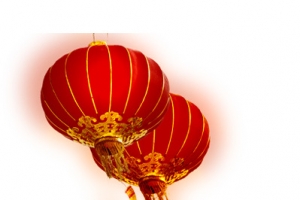 发光漂浮的灯笼