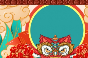 狮子国风祥云墙体