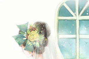 唯美手绘新娘花朵