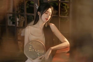 古韵 书香 养眼 长发美女 闭眼 4k 电脑壁纸