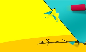 电商促销火爆裂纹几何立体块碎片背景banner