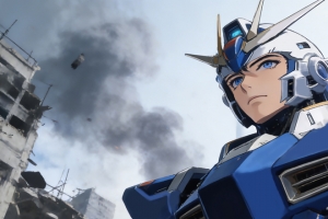 帅气蓝色机甲帅哥3440x1440带鱼屏壁纸