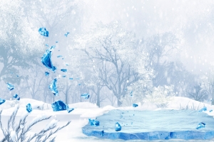 冬季雪天背景