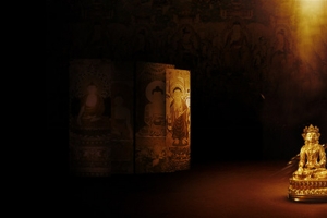 中国风佛像复古背景banner