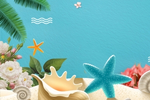 夏日上新手绘小清新蓝色banner