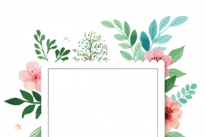 手绘花朵装饰扁平肌理风插画