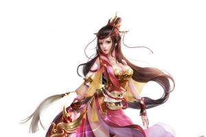 手绘龙战刀女子