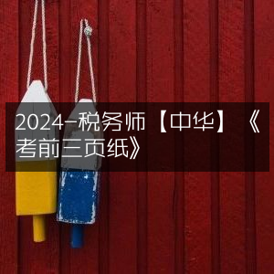 2024年税务师【中华】考前精华《三页纸速记》