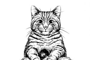 黑白坐着的猫