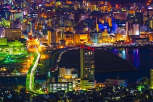 夜城 城市灯光 鸟瞰图 日本 4k壁纸 3840x2160