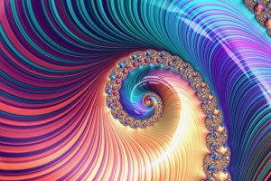 分形 螺旋 图案 扭曲 多色 4k壁纸 3840x2160