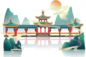 国潮中国风建筑元素