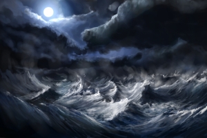 海波 月球 风暴 4K壁纸
