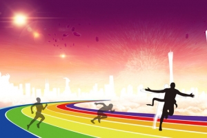 赛跑激情狂欢紫色海报banner背景