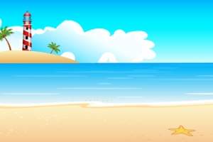 矢量卡通海景背景