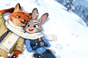 朱迪狐尼克雪地 围巾 4K电脑壁纸