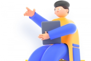 3D卡通时尚教育人物元素