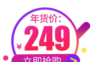 炫彩圆形淘宝年货节促销标签