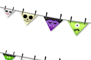 有趣的万圣节彩旗矢量素材