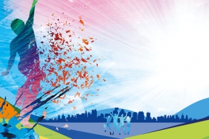 学校体育系招生人物简约蓝色banner