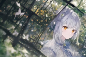 女孩 眼睛 蝴蝶 动漫 4k壁纸 3840x2160