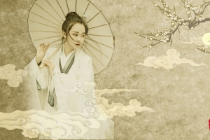 中国风古装美女海报背景