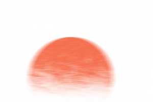 水墨风桔红夕阳