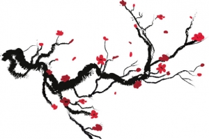 水墨风梅花元素