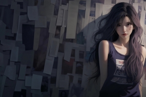 报纸墙 卡莎美女 3440x1440带鱼屏壁纸