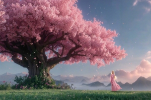 大树 粉色的树叶 花 唯美 4k壁纸 3840x2160