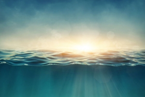 阳光与深海水纹海报