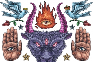 矢量欧美彩色纹身图样