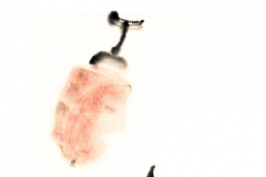 粉色毛笔绘画艺术