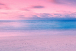 蓝色天空海水晚霞