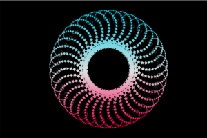渐变五角星圆环