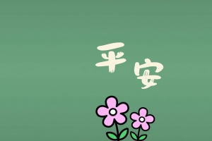 平安 小花 简约绿色背景4k壁纸