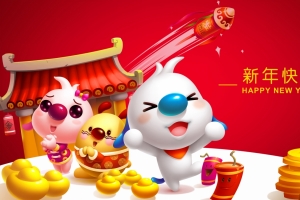 2020年辛巴狗新年快乐4k电脑壁纸3840x2160