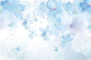 水彩风唯美蓝色花朵海报背景psd
