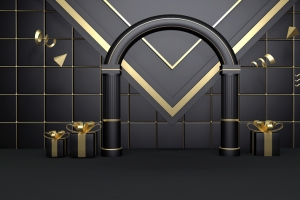 C4D，黑金，舞台，高端