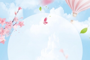 春意怏然唯美春天春季海报背景