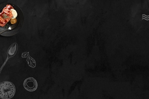 黑色时尚简约西餐牛排意面电商banner