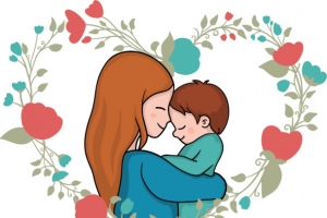 母亲节母子png